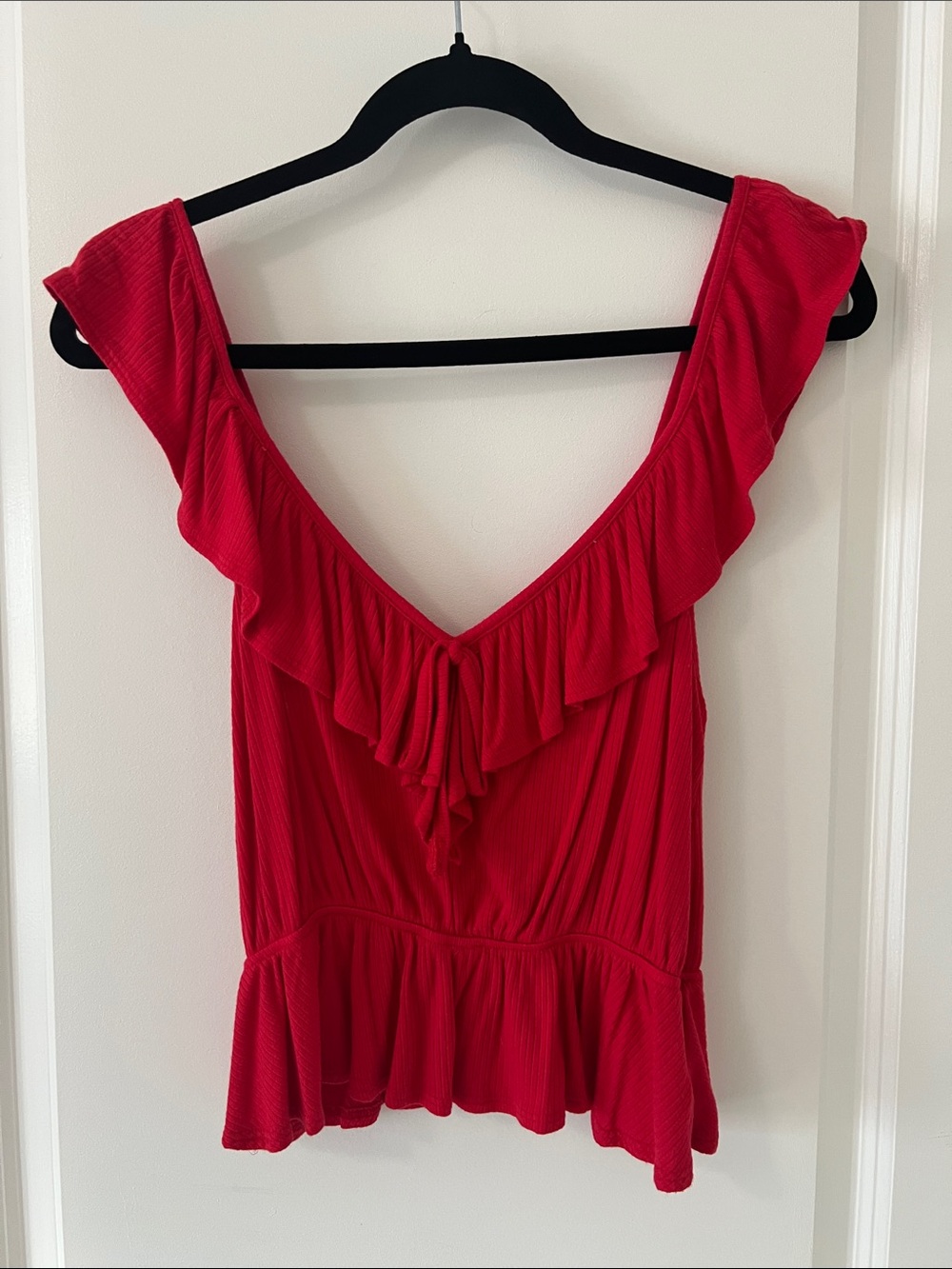Red flowy tank top